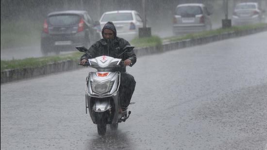 Light to moderate rain is expected in Chandigarh through the week from Tuesday onwards. (HT File Photo)