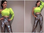 Sunny Leone celebrated her New Year in Goa, which is known for its pristine beaches, exquisite bars and restaurants and dazzling nightlife. The actor decided to welcome the New Year in a stylish metallic outfit.(Instagram/@sunnyleone)