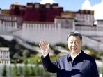 Chinese paramount leader Xi Jinping outside Potala Place, the seat of Dalai Lama, in Lhasa in 2021.