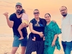 Angad Bedi and Neha Dhupia headed to Goa with their kids and her parents to ring in the New Year. 