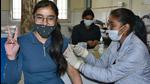A medic administers Covid vaccine to a teen at urban community health centre, Ludhiana, on Monday. (Harsimar Pal Singh/HT) A medic administers Covid vaccine to a teen at urban community health centre, Ludhiana, on Monday. (Harsimar Pal Singh/HT)