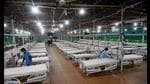 Isolation Ward being prepared by healthcare workers in view of rising cases of new Covid-19 variant 'Omicron', at Patliputra Sports Complex, in Patna on Sunday. (ANI) Isolation Ward being prepared by healthcare workers in view of rising cases of new Covid-19 variant 'Omicron', at Patliputra Sports Complex, in Patna on Sunday. (ANI)