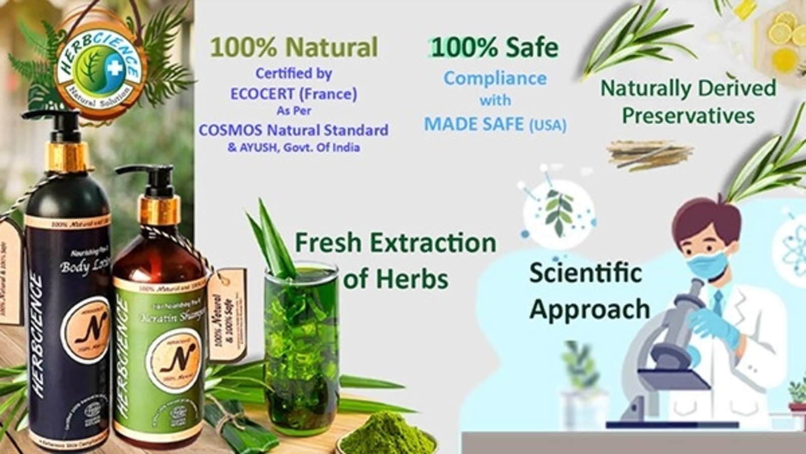 HERBCIENCE gets '100% natural' Certification for beauty and wellness products