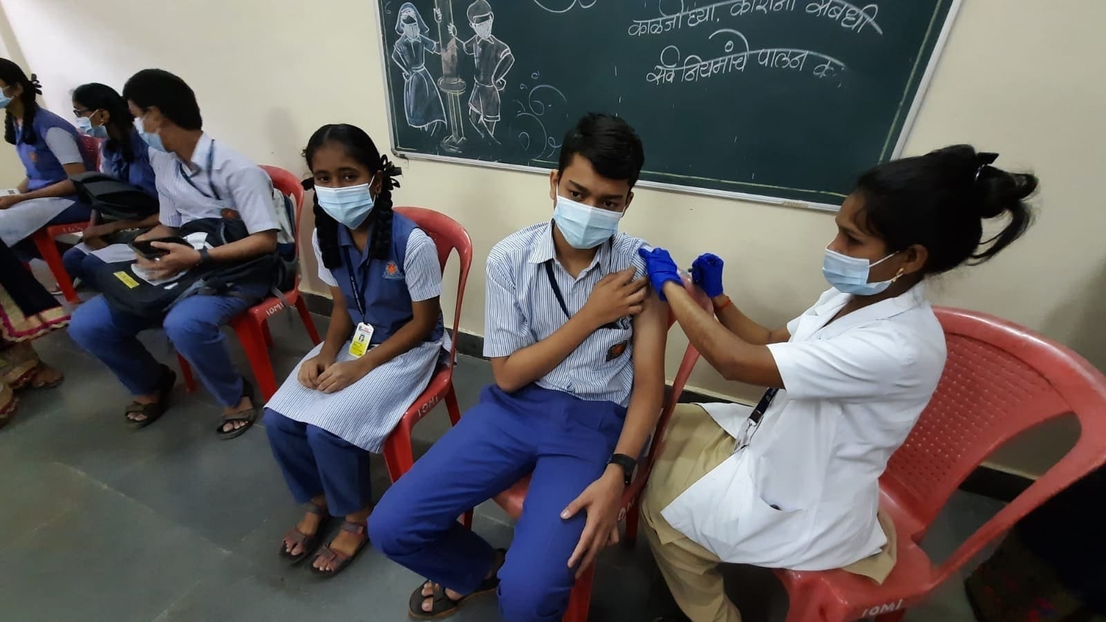 India holds Covid-19 vaccination drive for 15 to 18-year-olds. See photos