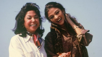 Aishwarya Rai with fashion designer Ritu Kumar in an old photo. Aishwarya Rai with fashion designer Ritu Kumar in an old photo.
