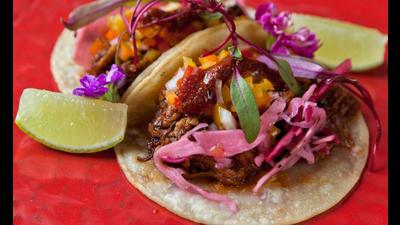 Kathal Tacos made up of makkai roti and vegetables is an innovative spin. Kathal Tacos made up of makkai roti and vegetables is an innovative spin.
