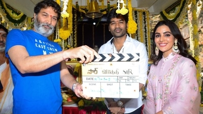 Dhanush started the shoot for his debut Telugu film Sir. Dhanush started the shoot for his debut Telugu film Sir.