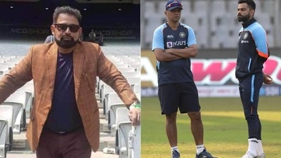 Chetan Sharma; Rahul Dravid with Virat Kohli&nbsp;