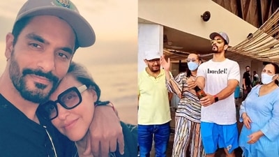 Angad Bedi and Neha Dhupia celebrated the New Year in Goa by soaking in the pool, enjoying the sunset and popping some champagne.&nbsp; 
