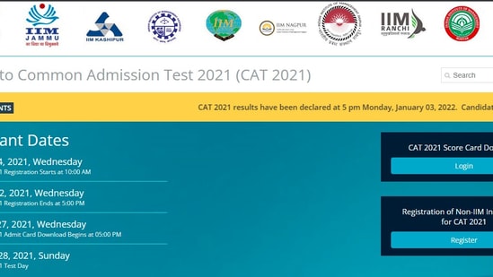 CAT 2021 Results: Of the nine top scorers, four belong to Maharashtra, two from Uttar Pradesh and one each from Haryana, Telangana and West Bengal.(File)