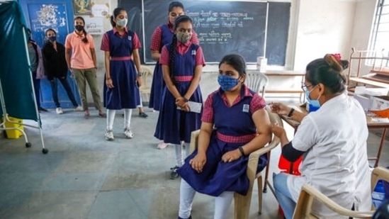 The government is only giving children Bharat Biotech's Covaxin vaccine as that is the only vaccine with emergency use listing for the 15-18 age group, the health ministry said last week.(AP)