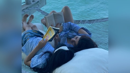 Twinkle Khanna is holidaying with Nitara in the Maldives.