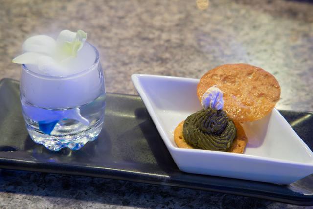 Sarson Saag Mousse and Makkai Biscotti is a modern version of sarson ka saag and makkai ki roti. Sarson Saag Mousse and Makkai Biscotti is a modern version of sarson ka saag and makkai ki roti.