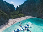 Thailand has reopened Maya Bay, a white sand beach made famous by the 2000 film The Beach starring Leonardo DiCaprio, more than three years after closing it to allow its ecosystem to recover from the impact of thousands of visitors each day.(Unsplash)