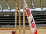 A generic image of bat, ball and stumps. A generic image of bat, ball and stumps.