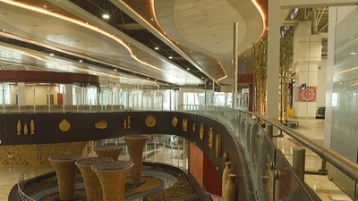 The Tripura airport terminal has been built at a cost of about ₹450 crore and is expected to be capable of handling around four to five times more passengers than the existing one. (Photo via @AAI_Official on Twitter) The Tripura airport terminal has been built at a cost of about ₹450 crore and is expected to be capable of handling around four to five times more passengers than the existing one. (Photo via @AAI_Official on Twitter)
