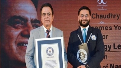 India's top numerologists JC Chaudhry wins the first Guinness World Record in Numerology and the first world record of 2022 (ANI ) India's top numerologists JC Chaudhry wins the first Guinness World Record in Numerology and the first world record of 2022 (ANI )