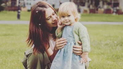 Kalki Koechlin with her daughter Sappho.