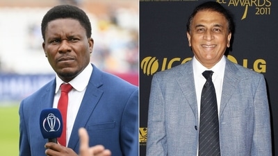 Pommie Mbangwa and Sunil Gavaskar. (Getty Images) Pommie Mbangwa and Sunil Gavaskar. (Getty Images)