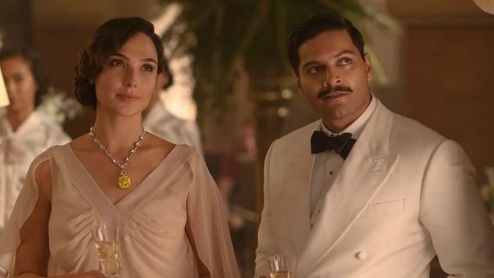 Ali Fazal shares a still with Gal Gadot from the film Death On The Nile.(Instagram)