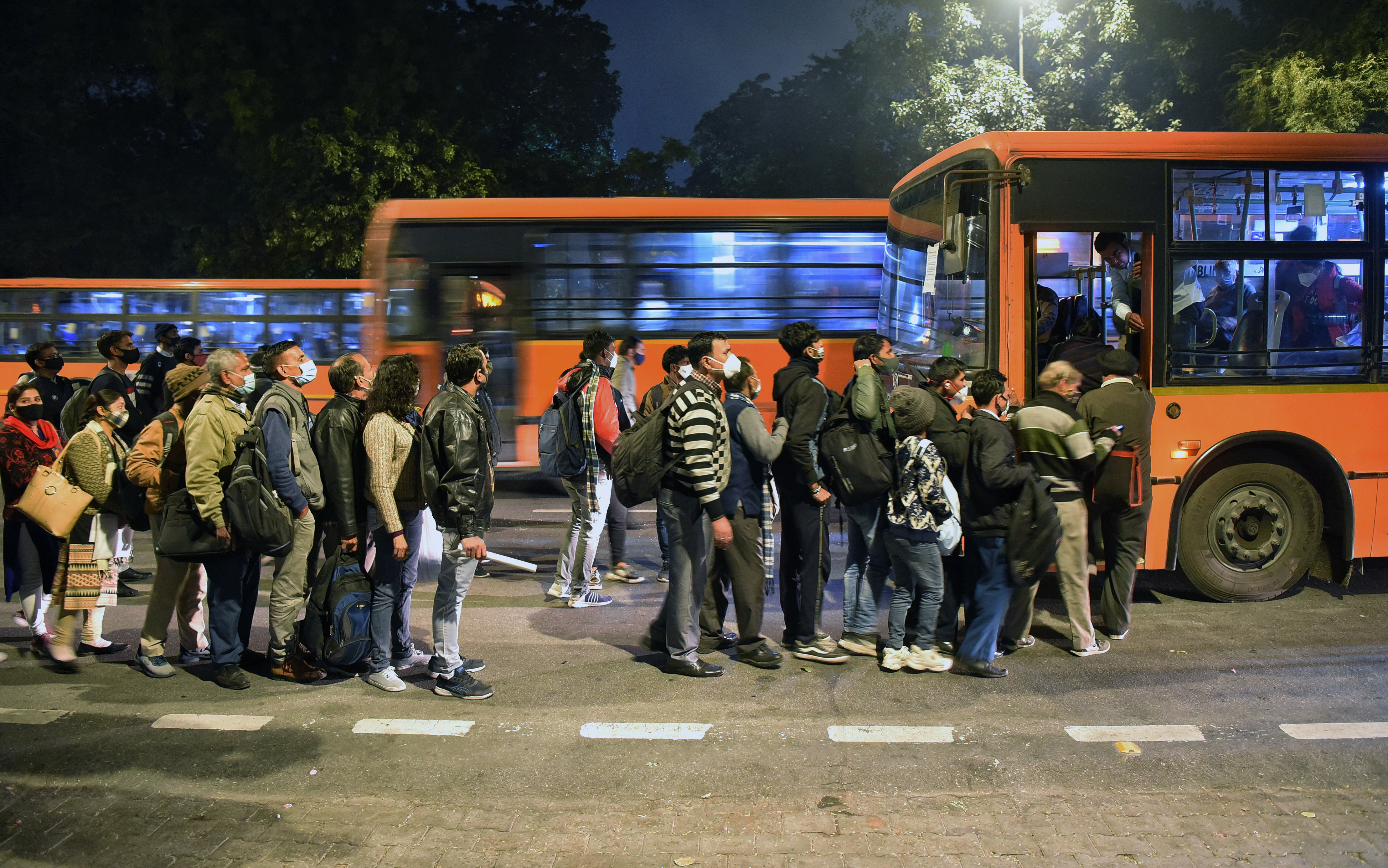 State-run buses and the Delhi Metro will operate at 100% seating capacity to avoid crowding at transport hubs such as bus stops and Metro stations. (ANI)
