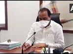 Maharashtra deputy CM Ajit Pawar chaired a meeting with health minister Rajesh Tope and senior government officers in Mumbai.(ANI)