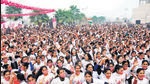 Women in large numbers take part in Congress's marathon event under 'Ladki hoon, lad sakti hoon' campaign in front of Ekana Sports City, in Lucknow on December 28. (ANI)