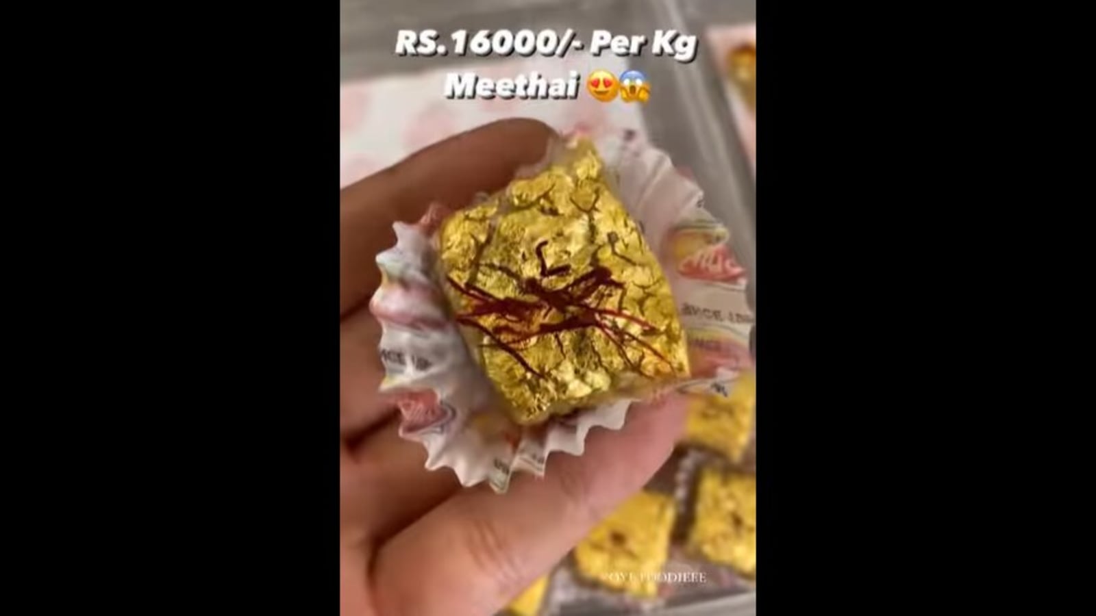 Delhi sweet shop sells mithai with gold foil at Rs 16000 kg Watch viral video 1641373036672 1641373071066
