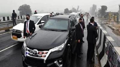 Punjab government has been claiming that the protesters were quite distant from the cavalcade of the PM and has tried to deflect responsibility for the major breach in PM Modi security. (ANI) Punjab government has been claiming that the protesters were quite distant from the cavalcade of the PM and has tried to deflect responsibility for the major breach in PM Modi security. (ANI)