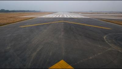 According to authorities, the newly rehabilitated runway has a design life of 20 years and will be instrumental in handling increased air traffic movement (ATM) once it reaches pre-pandemic level. (HT Photo) According to authorities, the newly rehabilitated runway has a design life of 20 years and will be instrumental in handling increased air traffic movement (ATM) once it reaches pre-pandemic level. (HT Photo)