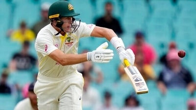 Australia's Marnus Labuschagne bats against England during their Ashes cricket test match in Sydney, Wednesday. (AP)