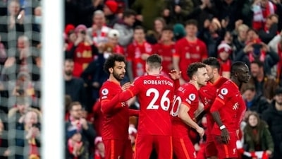 Liverpool's Mohamed Salah celebrates with teammates (AP) Liverpool's Mohamed Salah celebrates with teammates (AP)