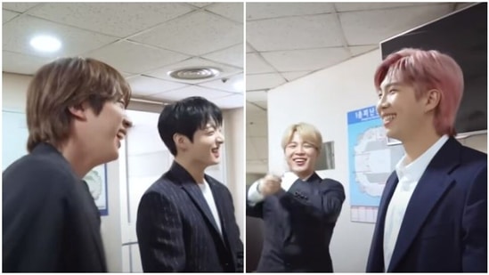 BTS members Jin, Jungkook, Jimin and RM in a new video.