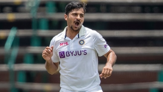Shardul Thakur is elated after dismissing Rassie van der Dussen. (AP)