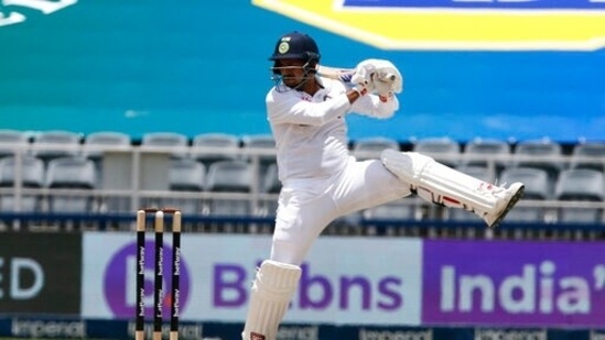 India's Shardul Thakur in action during the third day of the 2nd Test Cricket match between South Africa and India at the Wanderers stadium in Johannesburg, South Africa, Wednesday, Jan. 5, 2022. (AP Photo)(AP)
