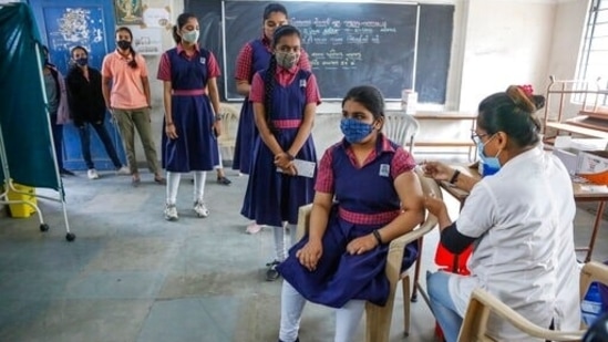 India opened up vaccination with Covaxin for children aged 15-18 after the company received approval from the Drug Controller General of India (DCGI).(AP) India opened up vaccination with Covaxin for children aged 15-18 after the company received approval from the Drug Controller General of India (DCGI).(AP)