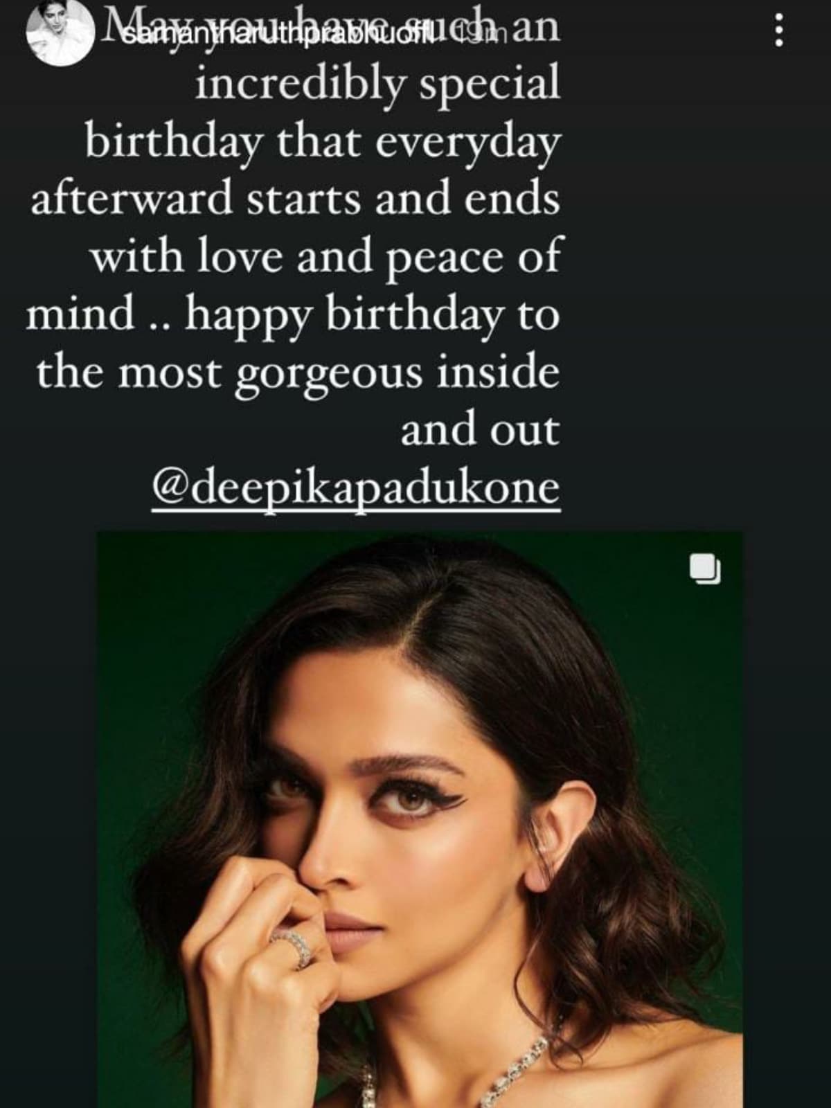 Samantha Ruth Prabhu wishes Deepika Padukone on her birthday,(Instagram)