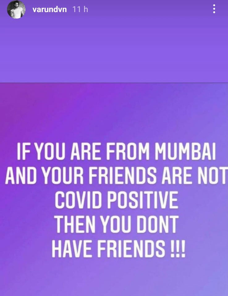 Varun Dhawan has shared an Instagram Story.&nbsp;