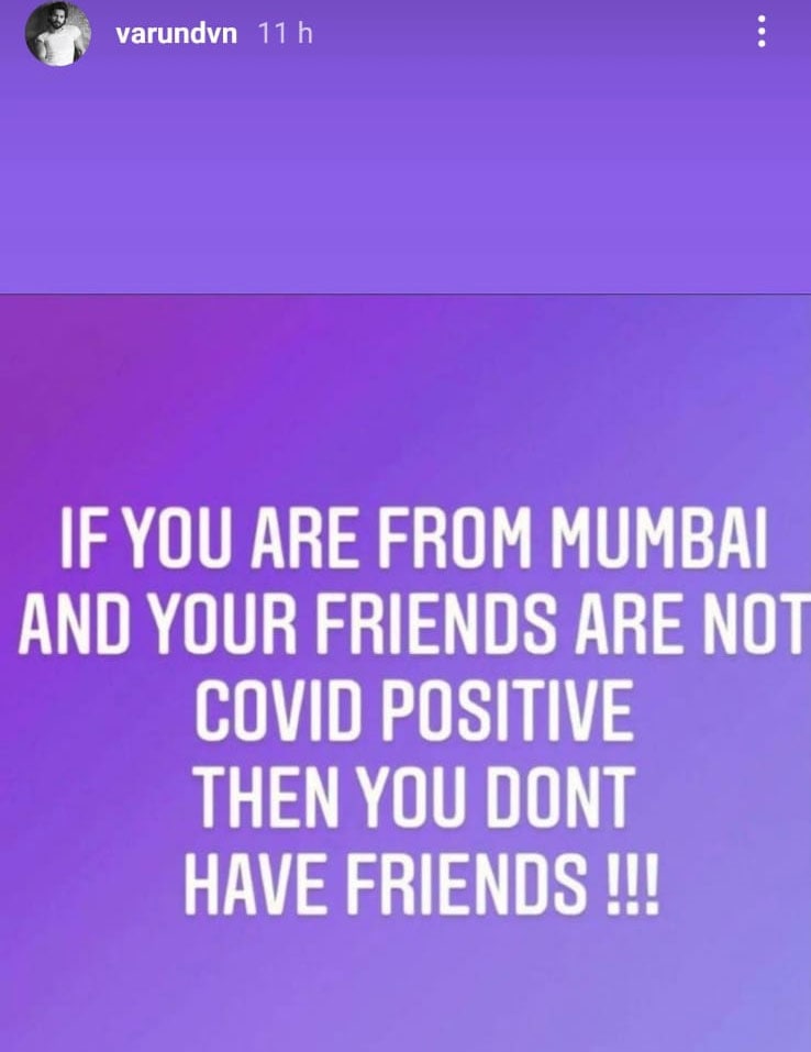 Varun Dhawan has shared an Instagram Story.&nbsp;