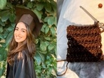 Navya Nanda has taken up crochet as a winter hobby. Navya Nanda has taken up crochet as a winter hobby.