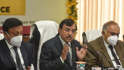 Chief election commissioner Sushil Chandra addressing a press conference (Image used only for representation) Chief election commissioner Sushil Chandra addressing a press conference (Image used only for representation)