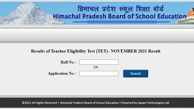 HP TET November 2021 results: Candidates, who appeared for TGT Arts/Non-Medical/Medical/Shastri/L.T/JBT/Punjabi/Urdu subjects, can check the result on the official website of HP BSE at hpbose.org. (hpbose.org)