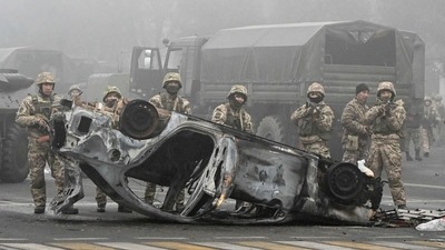 Dozens of anti-government protesters were killed by security forces, police said Thursday, after President Kassym-Jomart Tokayev ordered them to put down the demonstrations, which have drawn thousands. (REUTERS)
