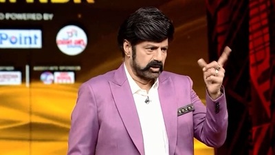 Nandamuri Balakrishna in a still from the promo of his chat show, Unstoppable. Nandamuri Balakrishna in a still from the promo of his chat show, Unstoppable. 