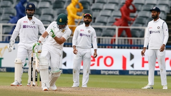 Dean Elgar reacts after South Africa won the second Test against India(AP)