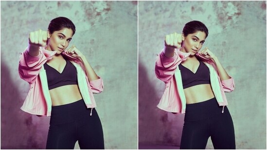 Shavari shared the pictures from the photoshoot with a funny caption that reads, "First workout of the year - Mukkabaaz. Remaining 364 days - Dhokebaaz." It perfectly depicts the laziness inside us that takes over when we try to motivate ourselves to hit the gym, especially in the winters.(Instagram/@sharvari)