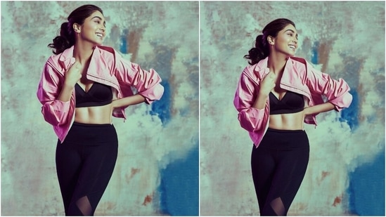 A sleeked back ponytail, hint of blush on the cheeks, nude pink lip shade, sleek eyeliner, mascara-laden eyelashes, glowing skin, and minimal make-up base rounded off the glam picks with the athleisure attire. What do you think of Sharvari's look for the shoot?(Instagram/@sharvari)