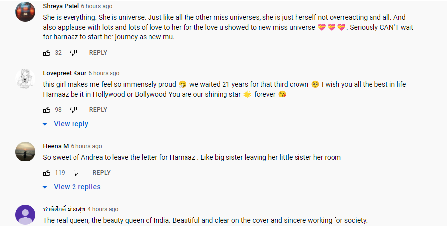 Comments on the YouTube video.