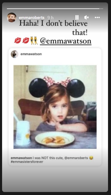Screenshot of Emma Roberts' Instagram story.&nbsp;