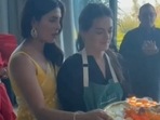 Priyanka Chopra and chef Sami Udell perform aarti during Lakshmi puja. Priyanka Chopra and chef Sami Udell perform aarti during Lakshmi puja.
